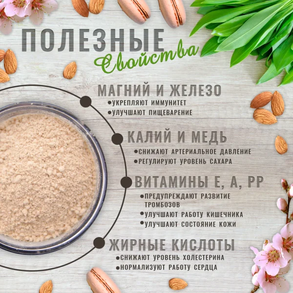 Миндальная мука натуральная, бланшированная,1кг